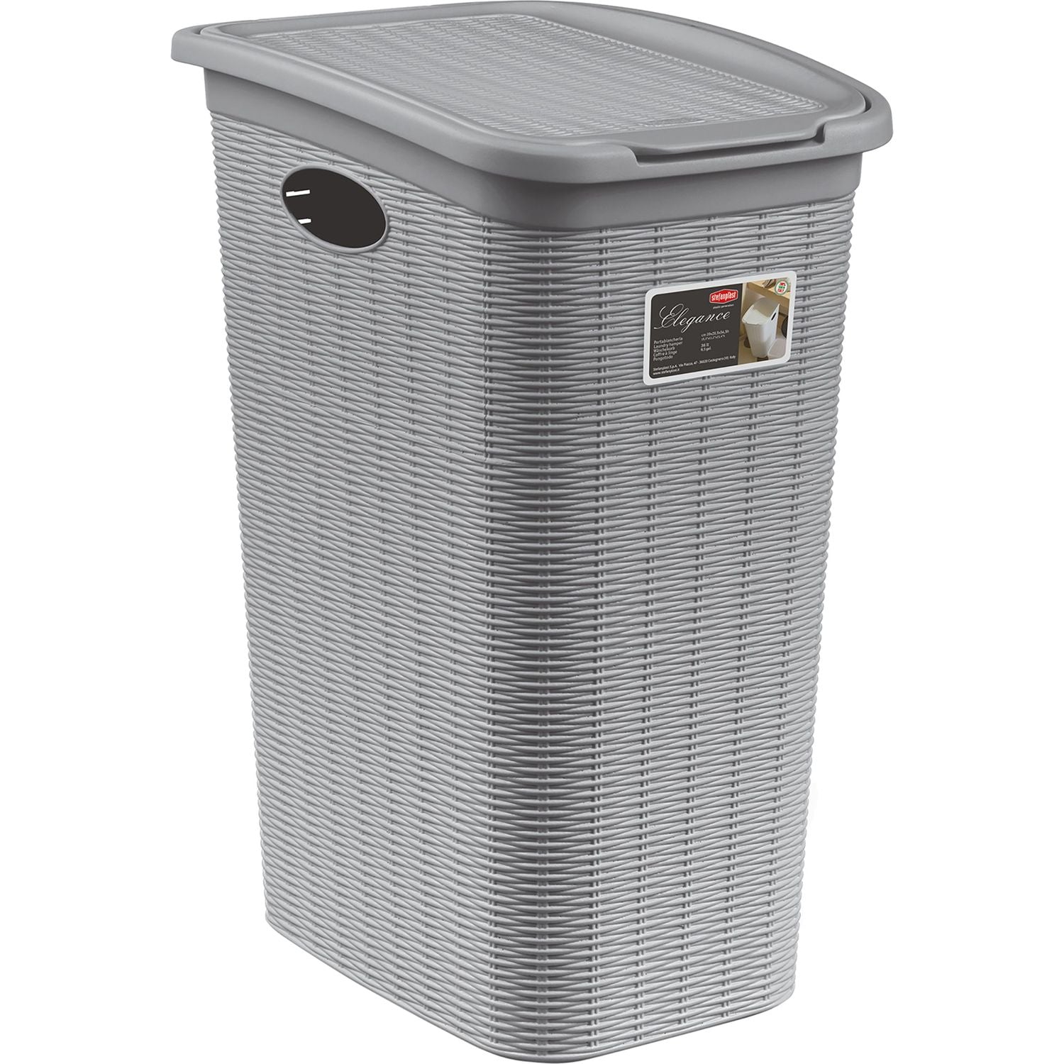 STEFANPLAST - Portabiancheria Grigio Linea Elegance 36 litri - h54,5x28,5x39 cm